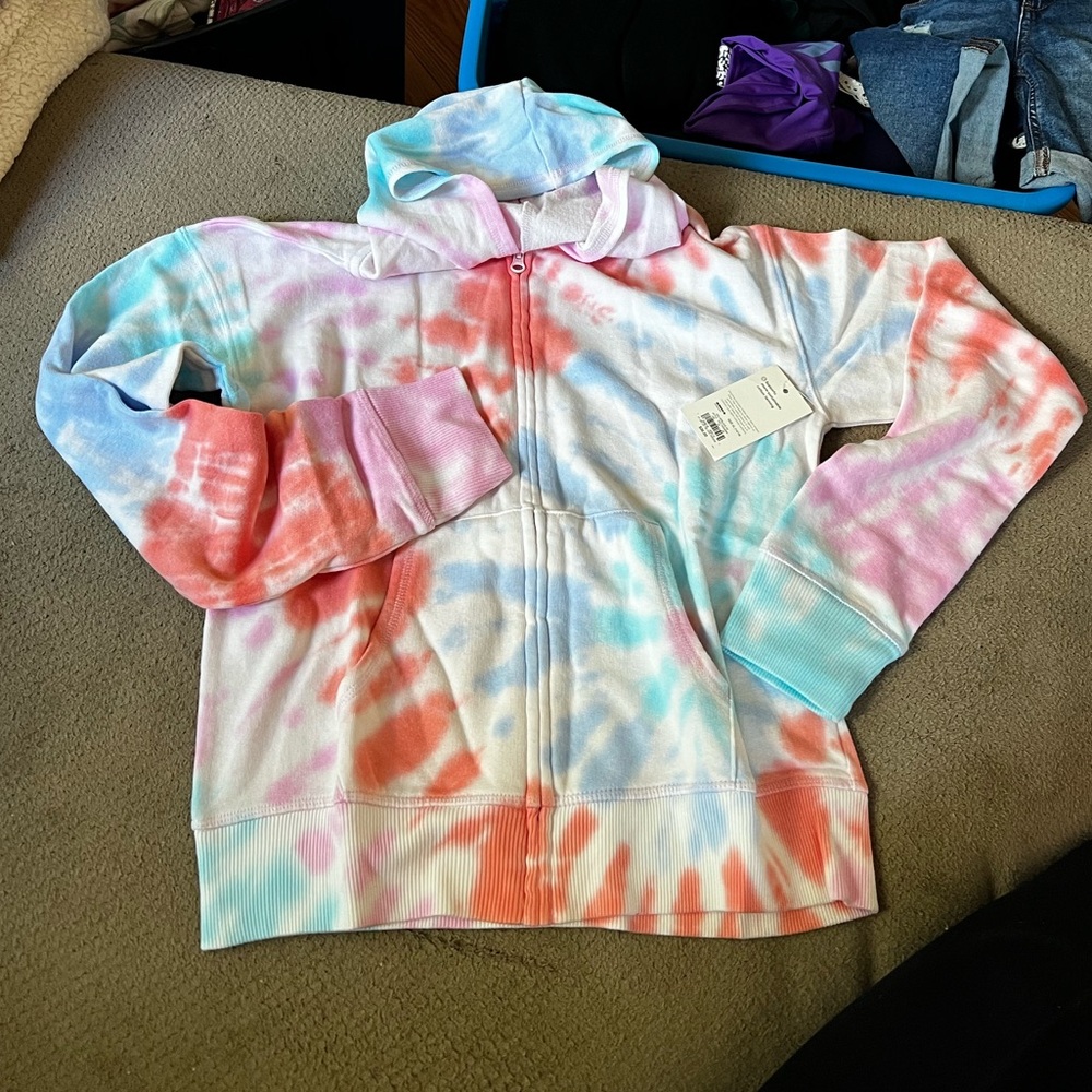 So Girl’s Multicolor Tie-Dye Zip-Up Hoodie